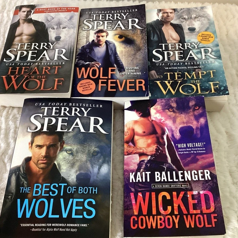 Terry Spear, Kait B Lot of 5 PB Heart of the Wolf, Cowboy Paranormal Romance